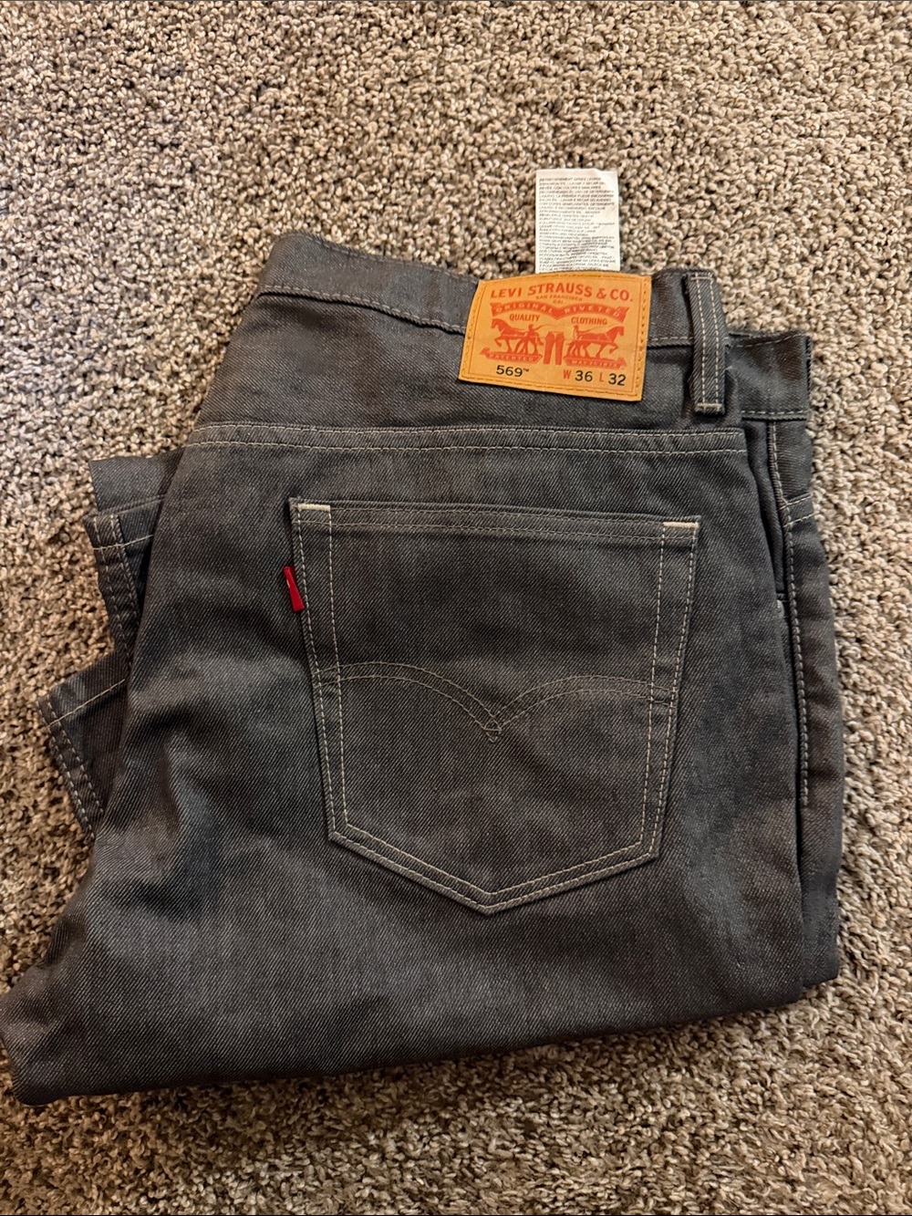 Levi's Men's Relaxed Straight Jeans - Charcoal 36x32